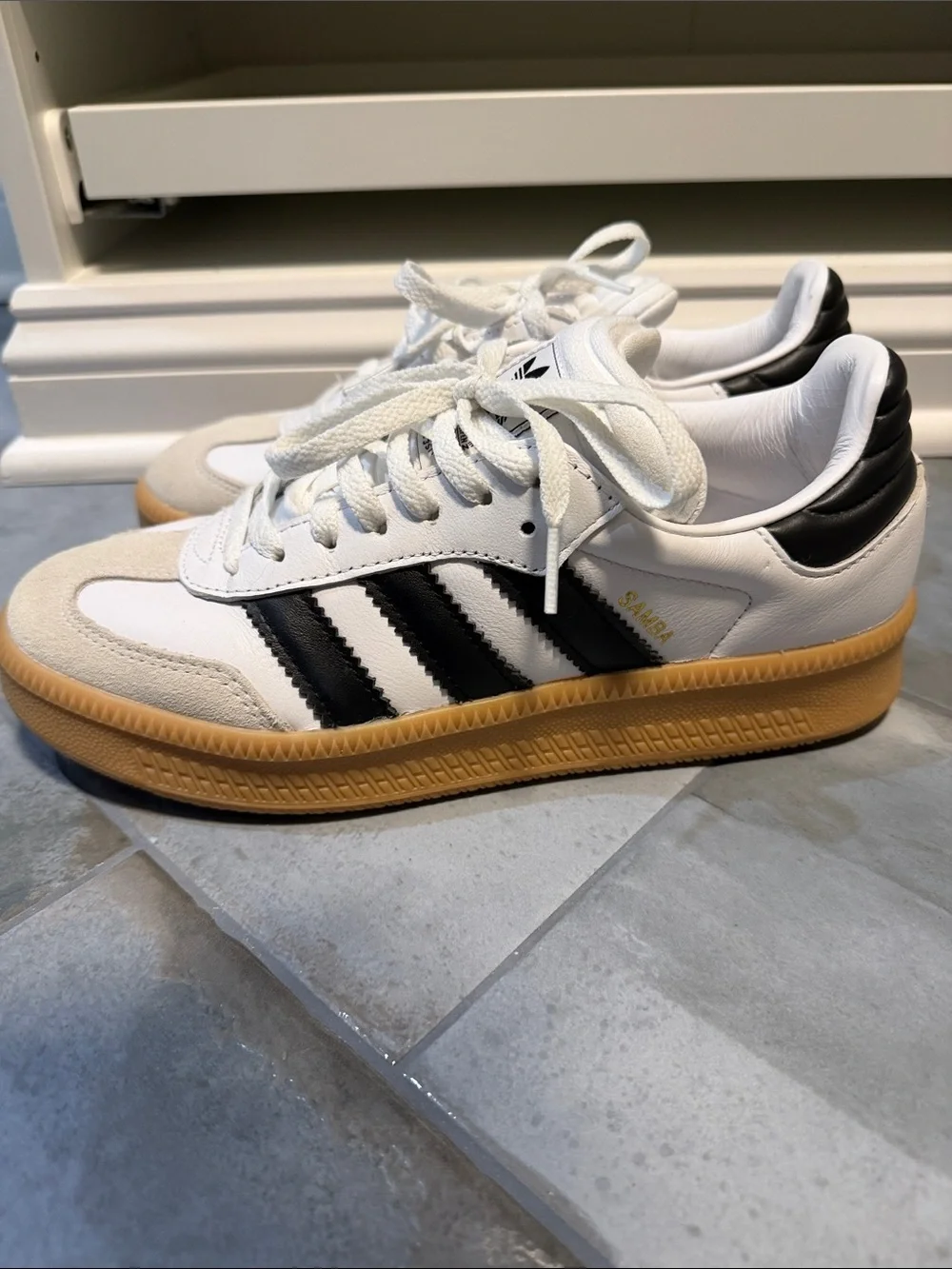 adidas White Black & Gum Classic Sneakers